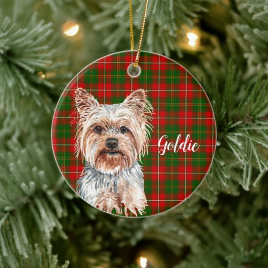 Yorkshire Terrier Dog Personalized Keramisch Ornament (Boom)