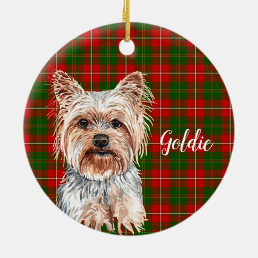 Yorkshire Terrier Dog Personalized Keramisch Ornament (Achterkant)