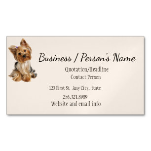 Yorkshire Terrier Dog Pet Animal Logo Animal Anima Magnetisch Visitekaartje
