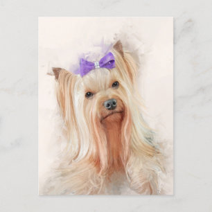 Yorkshire Terrier Dog Portrait Briefkaart
