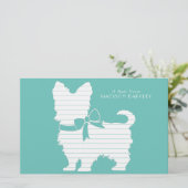 Yorkshire Terrier Dog Puppy Yorkie Briefpapier (Staand voorkant)