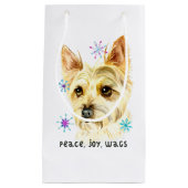 Yorkshire Terrier Dog, Snowflakes, Kerstmis Klein Cadeauzakje (Voorkant)