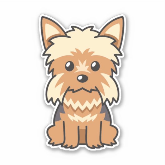 Yorkshire Terrier Dog Sticker (Voorkant)