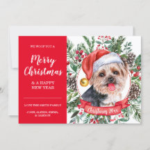Yorkshire Terrier Dog - voordelige kerstkaart