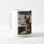 Yorkshire Terrier Élégant café Mug (Devant gauche)