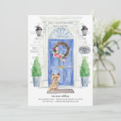 Yorkshire Terrier Front door Moving Announcement Kaart (Staand voorkant)