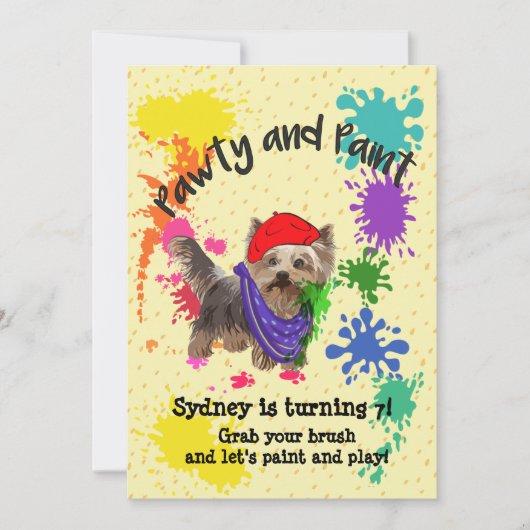 Yorkshire Terrier Fun Art Anniversaire Invitation (Devant)