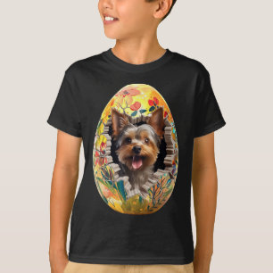 Yorkshire Terrier Gescheurd Paasei Grappige Hond P T-shirt