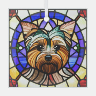 Yorkshire Terrier "Glas in lood" Glas Ornament
