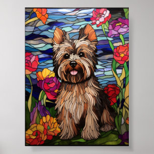 Yorkshire Terrier Glas-in-loodraamontwerp Poster