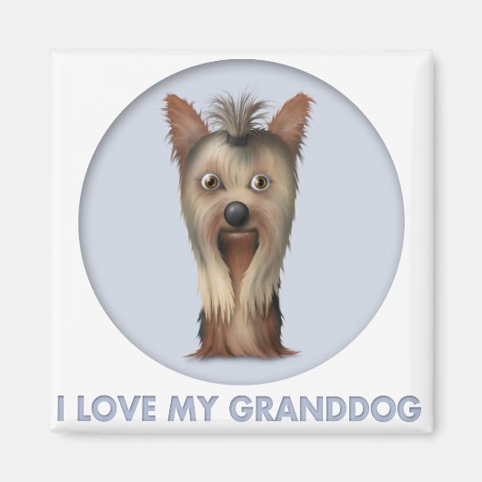 Yorkshire Terrier Granddog Magneet (Voorkant)