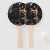 Yorkshire Terrier Halloween eng Handwaaier (Voorkant en achterkant)