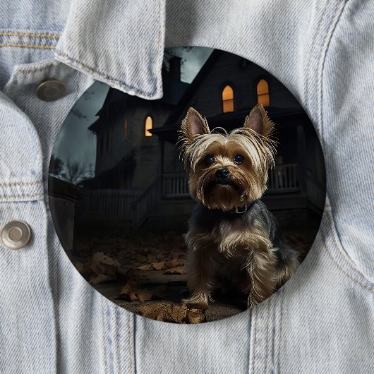Yorkshire Terrier Halloween eng Ronde Button 6,0 Cm (In situ)