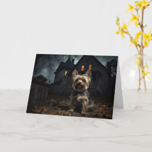 Yorkshire Terrier Halloween Griezelen Kaart
