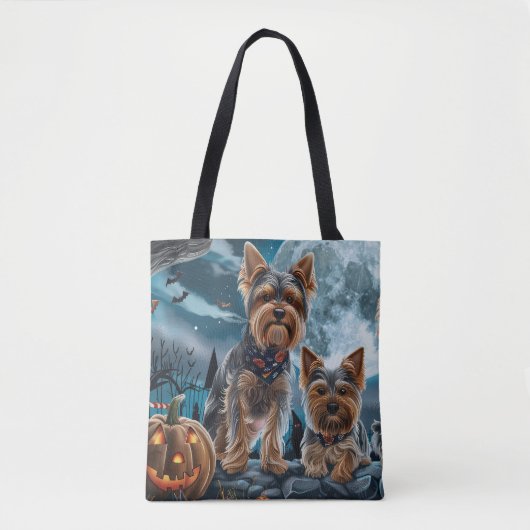 Yorkshire Terrier Halloween Spooky Draagtas (Voorkant)