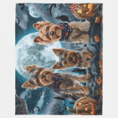 Yorkshire Terrier Halloween Spooky Fleece Deken (Voorkant)