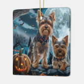 Yorkshire Terrier Halloween Spooky Keramisch Ornament (Links)