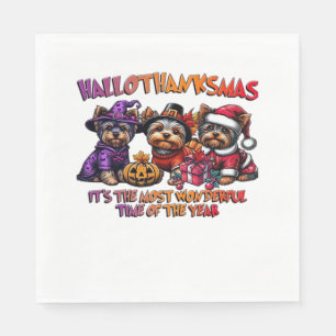 Yorkshire Terrier Halloween Thanksgiving Kerst Servet