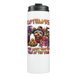 Yorkshire Terrier Halloween Thanksgiving Kerst Thermosbeker
