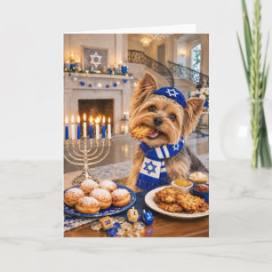 Yorkshire Terrier Hanukkah Latke Kaart