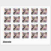 Yorkshire Terrier Happy Birthday Vierkante Sticker (Vel)