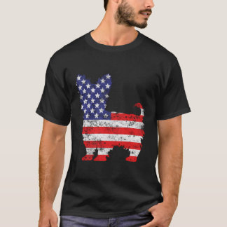 Yorkshire Terriër Hond 4 juli Amerikaanse vlag T-shirt