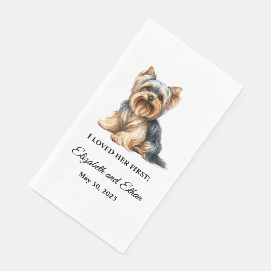 Yorkshire Terrier Hond bruiloft Servet (Hoek)