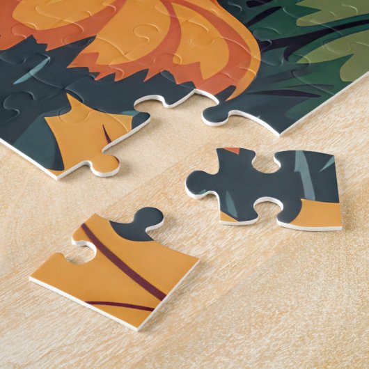 Yorkshire Terriër Hond Halloween Heks en Pompoen Legpuzzel (Zijkant)