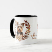 Yorkshire Terrier Hond Herfst krans Mok (Voorkant links)