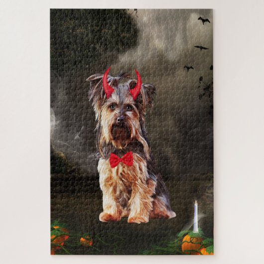 Yorkshire Terrier Hond in Halloween Kostuum Legpuzzel (Verticaal)