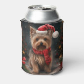 Yorkshire Terrier Hond in Sneeuw Kerstmis Blikjeskoeler (Blikje Achterkant)