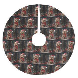 Yorkshire Terrier Hond in Sneeuw Kerstmis Kerstboom Rok