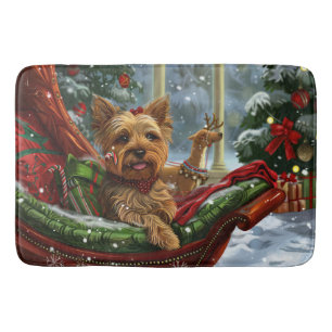 Yorkshire Terrier Hond Kerst Feestelijk Badmat