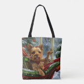 Yorkshire Terrier Hond Kerstfeest Draagtas (Achterkant)