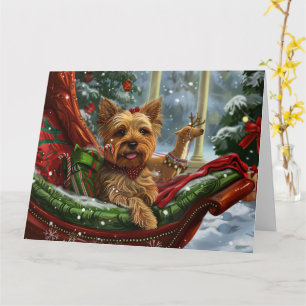 Yorkshire Terrier Hond Kerstfeest Kaart