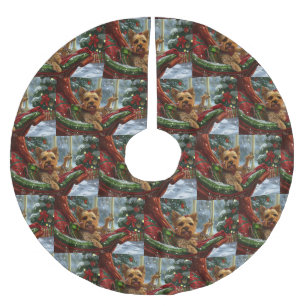 Yorkshire Terrier Hond Kerstfeest Kerstboom Rok