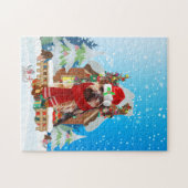 Yorkshire Terrier-hond met kerstcadeaus Legpuzzel (Horizontaal)