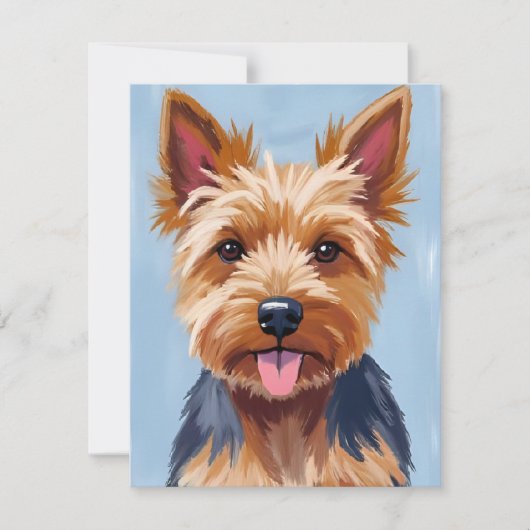 Yorkshire Terrier Hond Portret Schilderen Kaart (Voorkant)