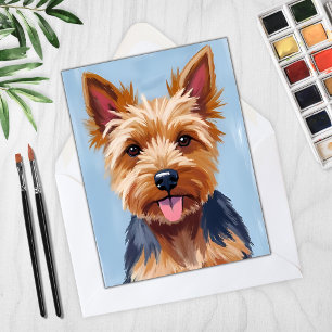 Yorkshire Terrier-hond Portret Schilderen Kaart