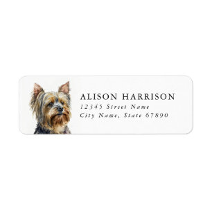 Yorkshire Terrier Hond Retouradres Label