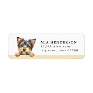Yorkshire Terrier-hond retouradreslabel Etiket