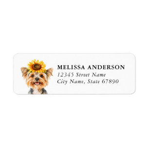 Yorkshire Terrier-hond retouradreslabel Etiket