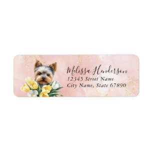 Yorkshire Terrier-hond retouradreslabel Etiket