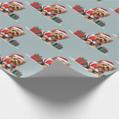 Yorkshire Terriër hond verkleed als kerstman Cadeaupapier (Hoek)