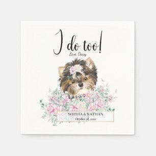 Yorkshire Terrier Honden Huwelijks Cocktail Servet