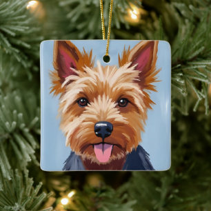 Yorkshire Terrier Hondenportretschildering Keramisch Ornament