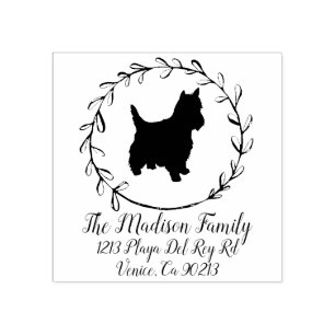 Yorkshire Terrier Hondenras Return Address Rubberstempel