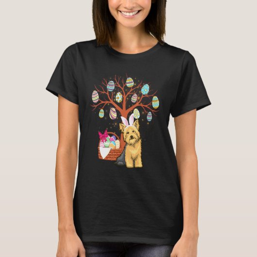 Yorkshire Terrier Hunt Eggs Tree  Truck Eas T-shirt (Voorkant)