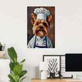 Yorkshire Terrier In Chefs Hat Poster, Pet Poster (Bureau à domicile)