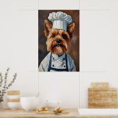 Yorkshire Terrier In Chefs Hat Poster, Pet Poster (Cuisine)